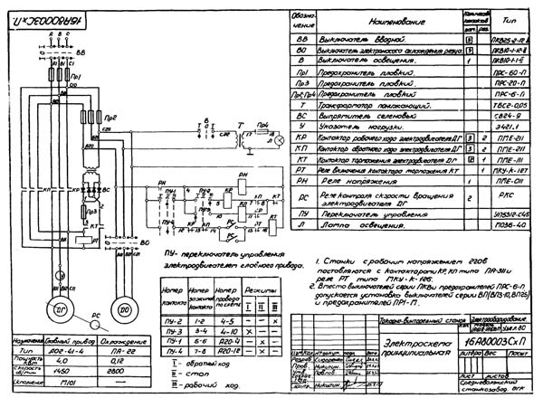Схема електрична токарно-гвинторізного верстата 1А616